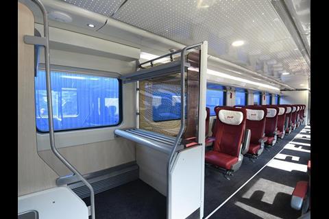 Luggage rack in Tver Carriage Works double-deck coach for Federal Passenger Co.